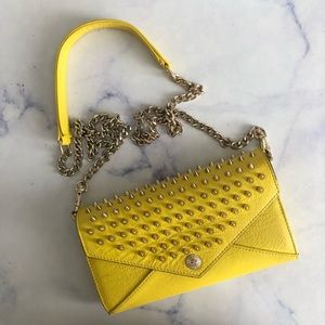 Rebecca Minkoff yellow studded leather crossbody